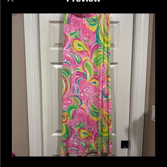 Lilly Pulitzer Resort Pink and Green Maxi Skirt - Picture 6 of 6